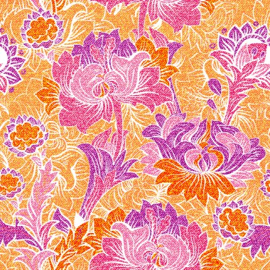 Renkli çiçek duvar kağıdı. Çiçekler seamless modeli. Vektör arka plan