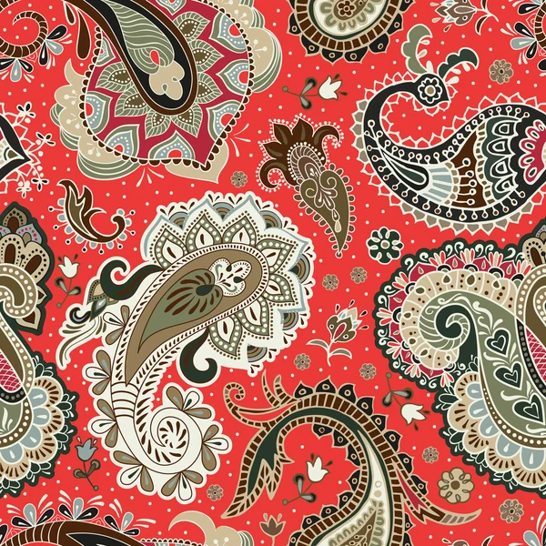 Patrón sin costura floral Paisley — Archivo Imágenes Vectoriales