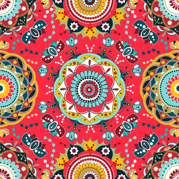 Paisley bloemen naadloos patroon — Stockvector