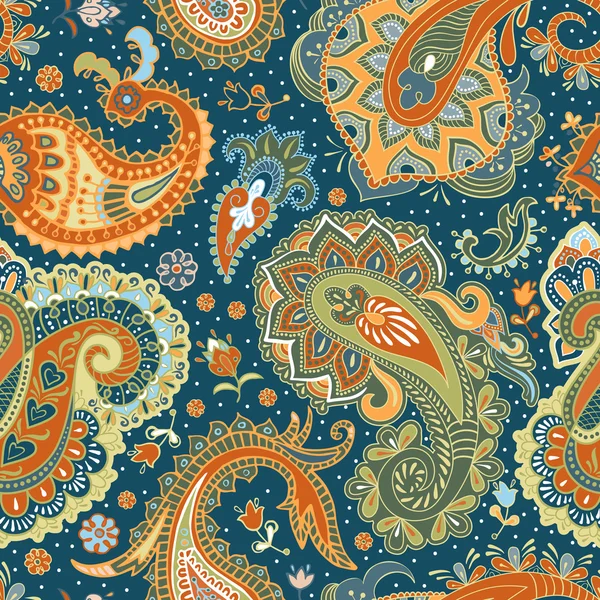 Patrón brillante sin costuras en estilo paisley — Archivo Imágenes Vectoriales