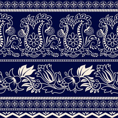 Tek renkli çizgili çiçek desenli