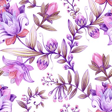 Renkli çiçek desenli. Parlak çiçek duvar kağıdı