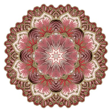 Vektör rozet süsü. Süs mandala