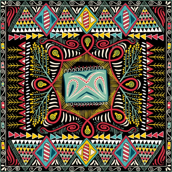 Kleurrijke decoratieve patroon van de sjaal. Etnische achtergrond — Stockvector