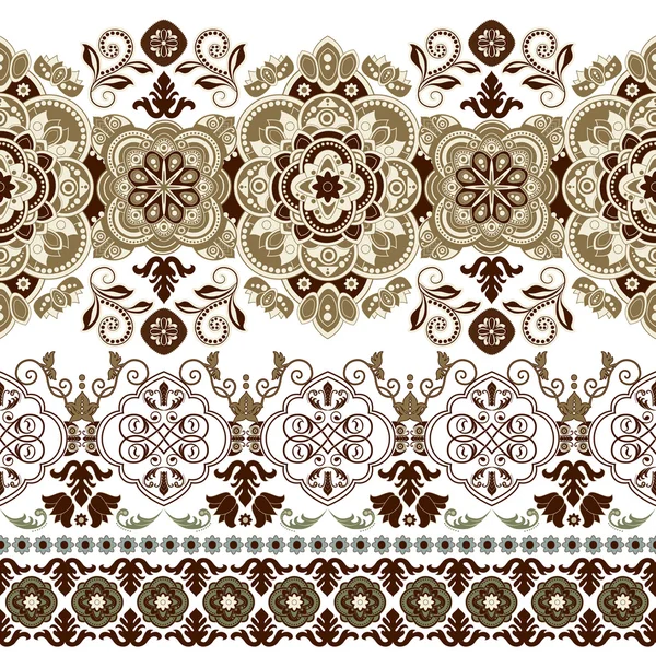 Gestreepte naadloze patroon. Bloemen wallpaper — Stockvector