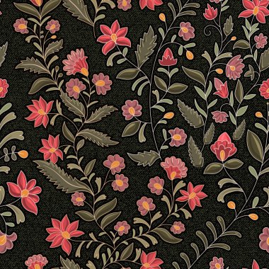 Vektör seamless modeli. Nakış etkisi denim