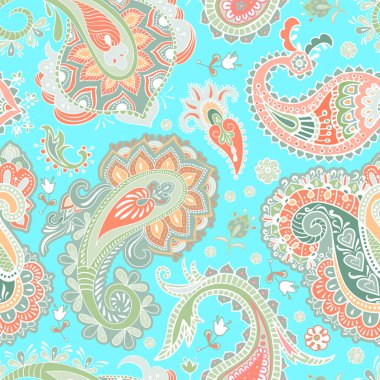 Kusursuz desenli, soyut çiçekler ve çiçek motifli. Elle çizilmiş illüstrasyon. vektör.