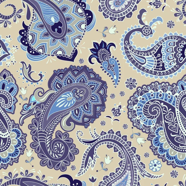 Patrón Sin Costuras Con Ornamento Paisley Ilustración Vectorial —  Fotos de Stock