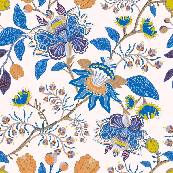 Blumen Nahtlose Muster Leichte Florale Tapete Design Für Textilien Web — Stockvektor