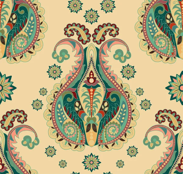 Декоративные Обои Пейсли Дизайн Текстиля Обоев Паутины Печати Бумаги Подложки — стоковый вектор