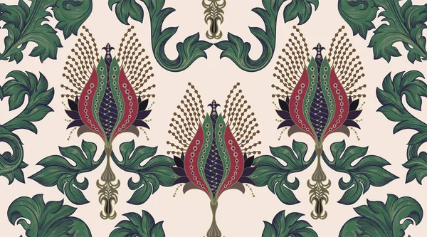 Patrón Sin Costura Floral Escalada Flores Fondo Pantalla Decorativo Diseño — Archivo Imágenes Vectoriales