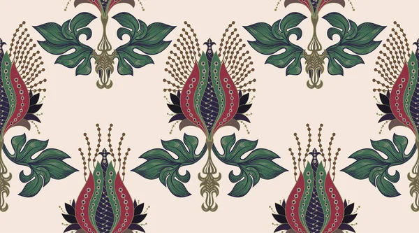 Patrón Sin Costura Floral Escalada Flores Fondo Pantalla Decorativo Diseño — Archivo Imágenes Vectoriales