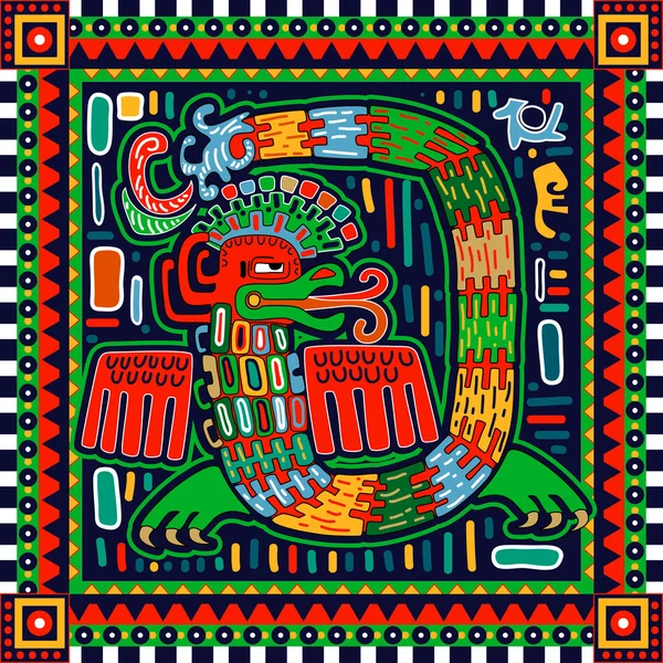 Naadloze Azteekse patroon — Stockvector