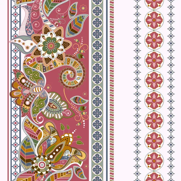 Çizgili Dikişsiz etnik desen. Paisley duvar kağıdı