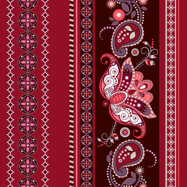 Çizgili Dikişsiz etnik desen. Paisley duvar kağıdı