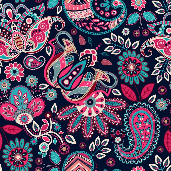 Paisley seamless modeli. Etnik tarzda çiçek arka plan