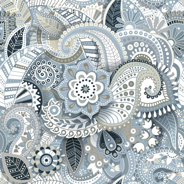 페이 즐 리 그림자 효과와 완벽 한 패턴입니다. 꽃 벽지 — 스톡 벡터