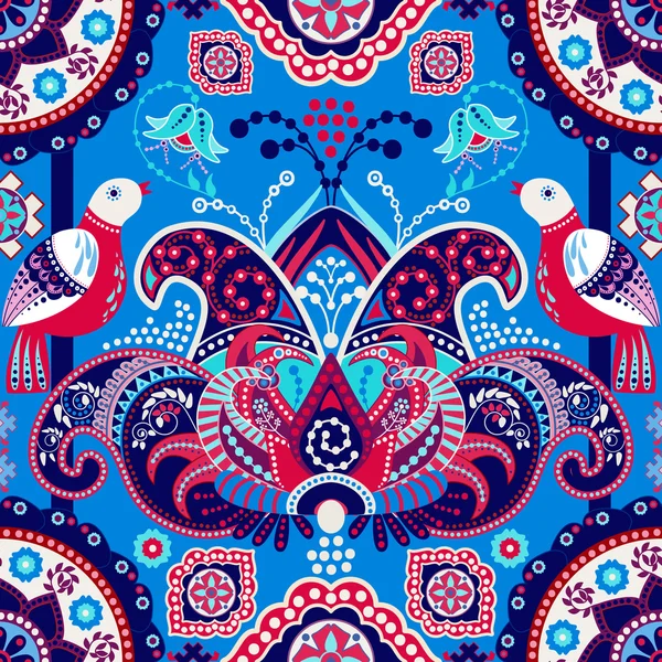 Blue flowers seamless pattern — Stock Vector