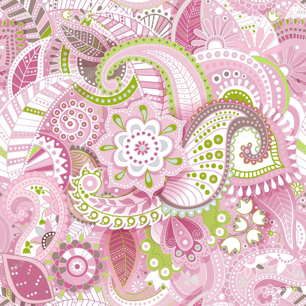 Pink floral seamless pattern. Floral wallpaper