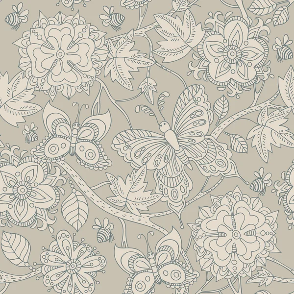 Motif floral sans couture — Image vectorielle