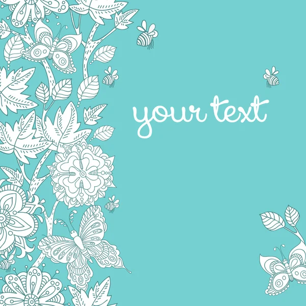 Modèle floral vectoriel pour carte de vœux — Image vectorielle