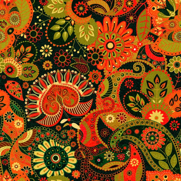 Nahtloser Paisley-Hintergrund, florales Muster — Stockvektor