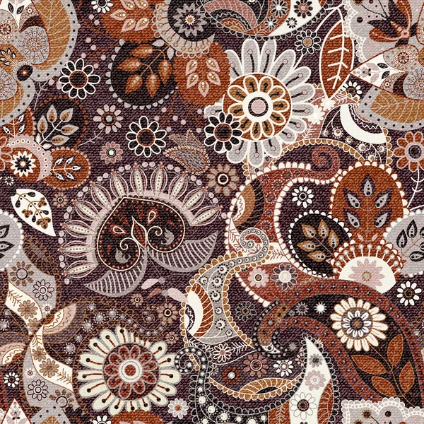 Бесшовный Пейсли фон, цветочный узор — стоковый вектор