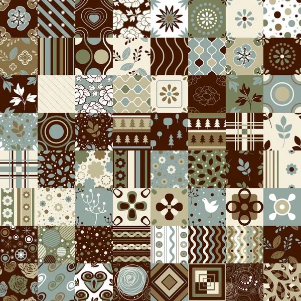 Bezešvé patchwork vzor ornamenty. Lze použít pro tapety, vzorkové výplně, pozadí webové stránky, povrchové textury. — Stockový vektor