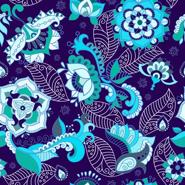 Patrón brillante sin costuras en estilo paisley — Archivo Imágenes Vectoriales