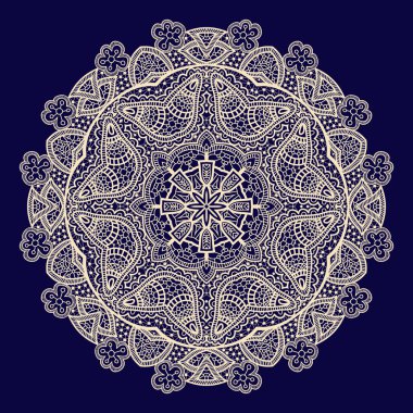 Vektör vintage el yapımı örgü bardak altlığı peçete, dantel modeli