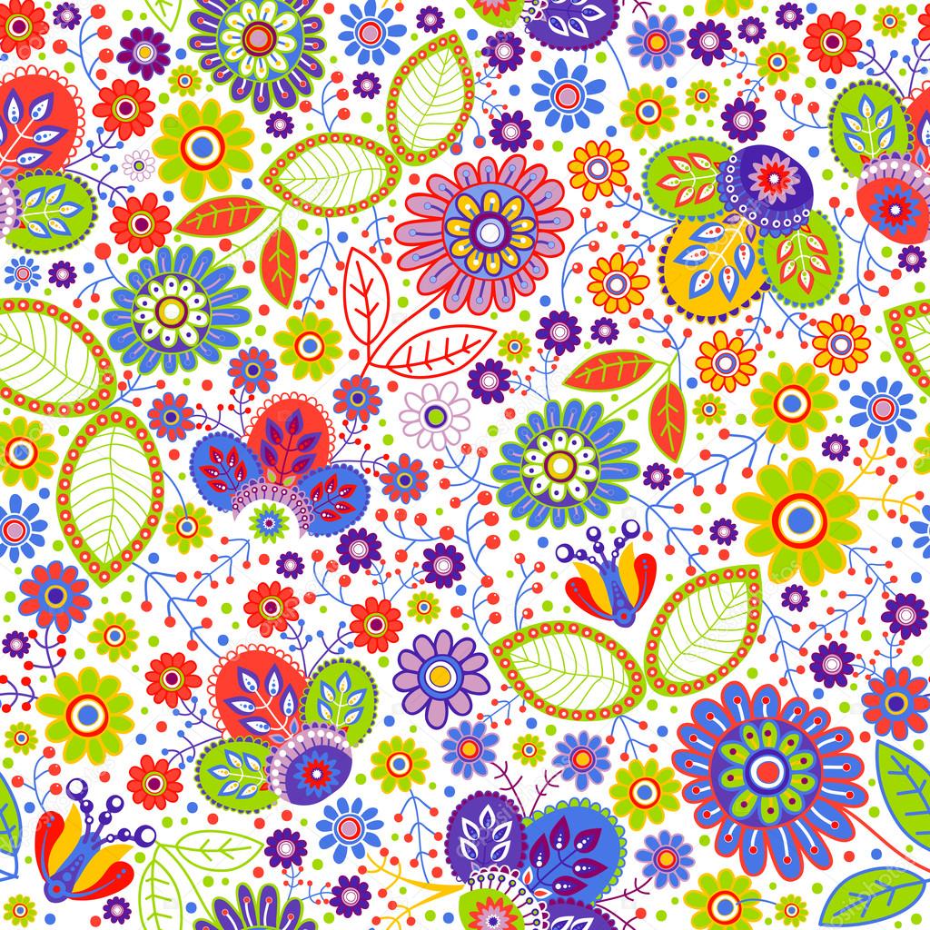 Vector bright seamless pattern. Colorful vector background