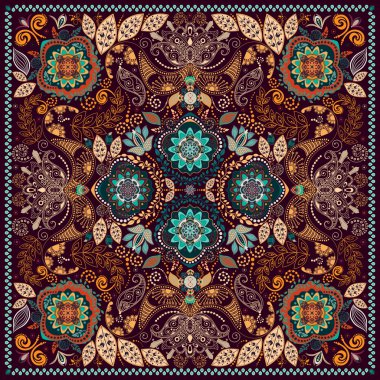 Süs Paisley desen, tasarım cep square için