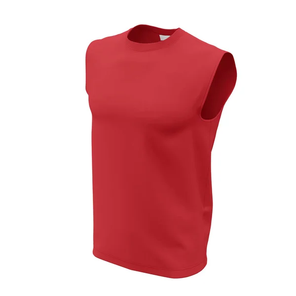 Deze Side View Muscle Tank Top Mock Flame Scarlet Color — Stockfoto