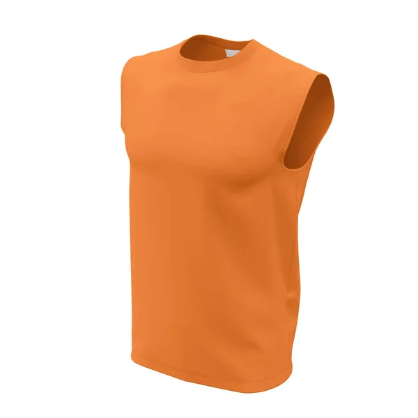 Side View Muscle Tank Top Mock Turmeric Powder Color Men — Stock Photo, Image