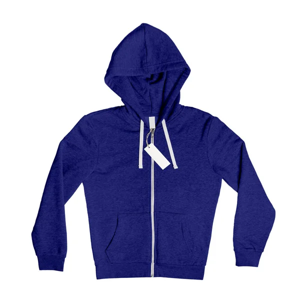 Plak Ontwerp Deze Awesome Zip Hoodie Mockup Royal Blue Color — Stockfoto