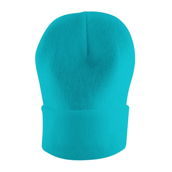 Denna Sweet Beanie Mockup Scuba Blue Color Gjord För Att — Stockfoto