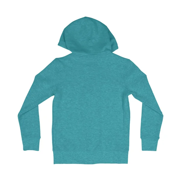 Back View Niesamowity Kid Hoodie Mock Blue Curacao Color Pełnym — Zdjęcie stockowe