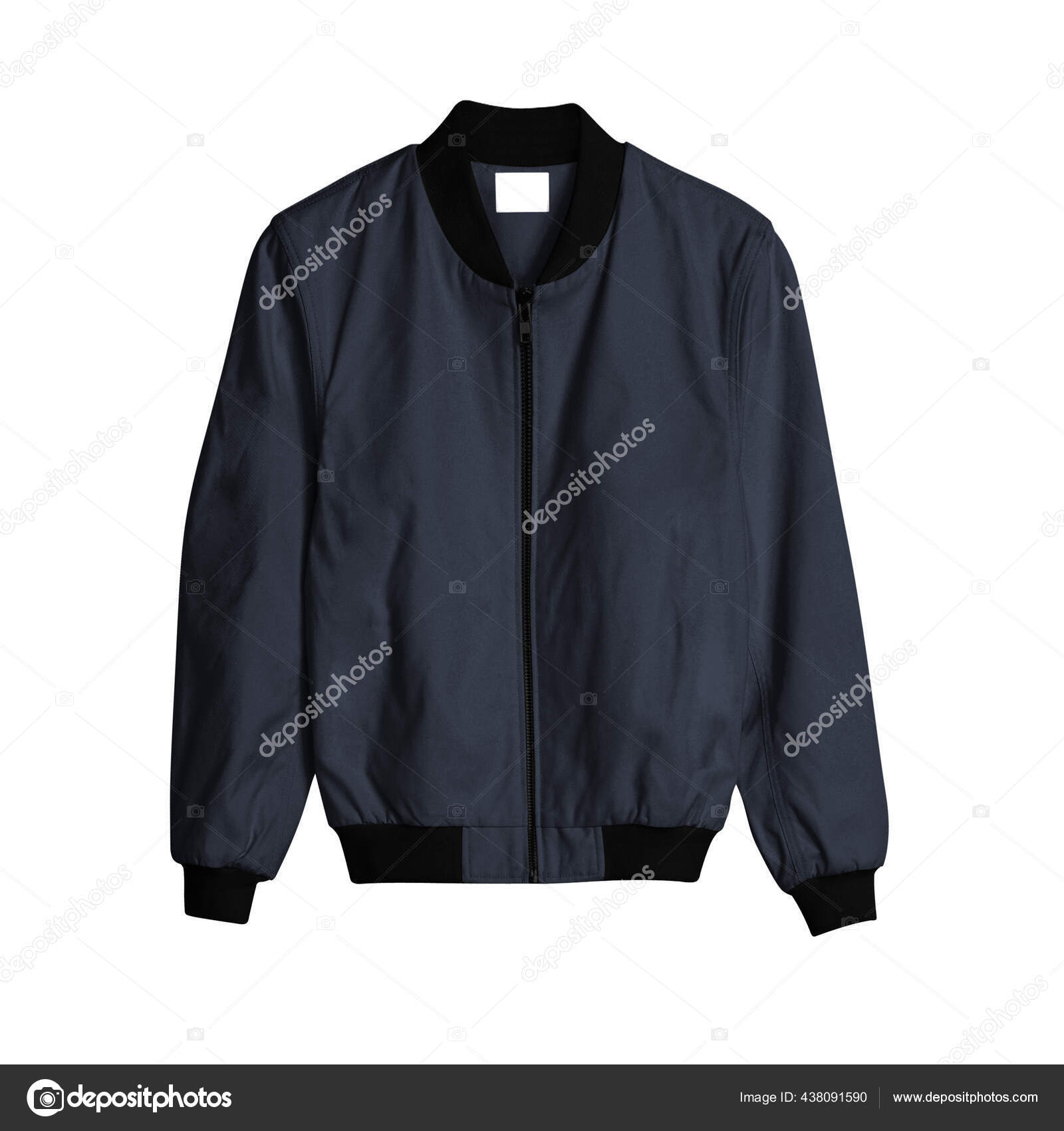 Download Front View Bomber Jacket Mockup Dark Sapphire Color Creating Gorgeous Stock Photo Image By C Bangchuck 438091590