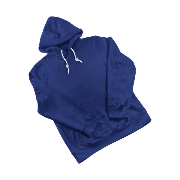 백지의 디자이너 Hoodie Mockup Deep Ultramarine Color 당신의 디자인을 아름답게 — 스톡 사진