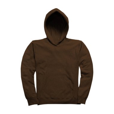 Resminizi bu Ön Görünüm 'e koyun. Fevkalade Kapüşonlu, Sepia Kahverengi Renkli Moklendirme. Tasarımınız hazır..