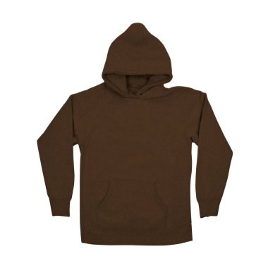 Logonuzu ya da tasarımınızı bu Ön Perspektif Görünümüne ekleyin Muhteşem Kapüşonlu Makyaj Sepia Kahverengisi Rengi, daha gerçek olacak