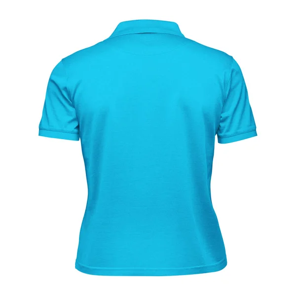 Diese Rückansicht Fabelhafte Women Collar Shirt Mockup Blue Atoll Color — Stockfoto