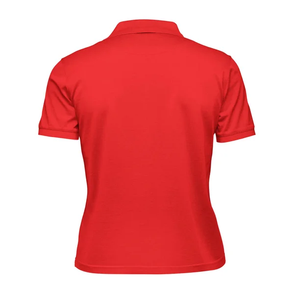 Diese Rückansicht Fabelhafte Frauen Kragen Shirt Mockup Feuriger Roter Farbe — Stockfoto