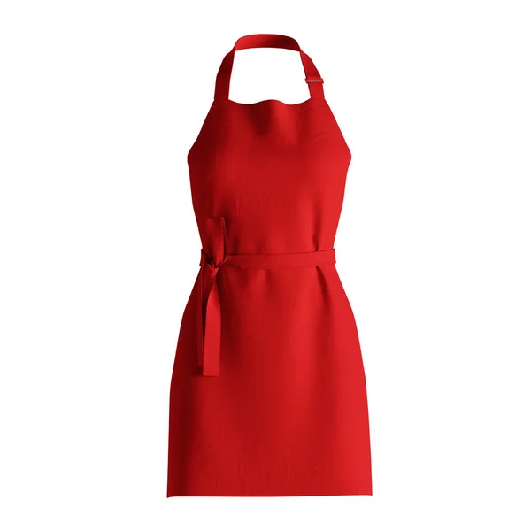 Blank Fresh Apron Mockup Fiery Red Color Shows Your Designs — Stock Photo, Image