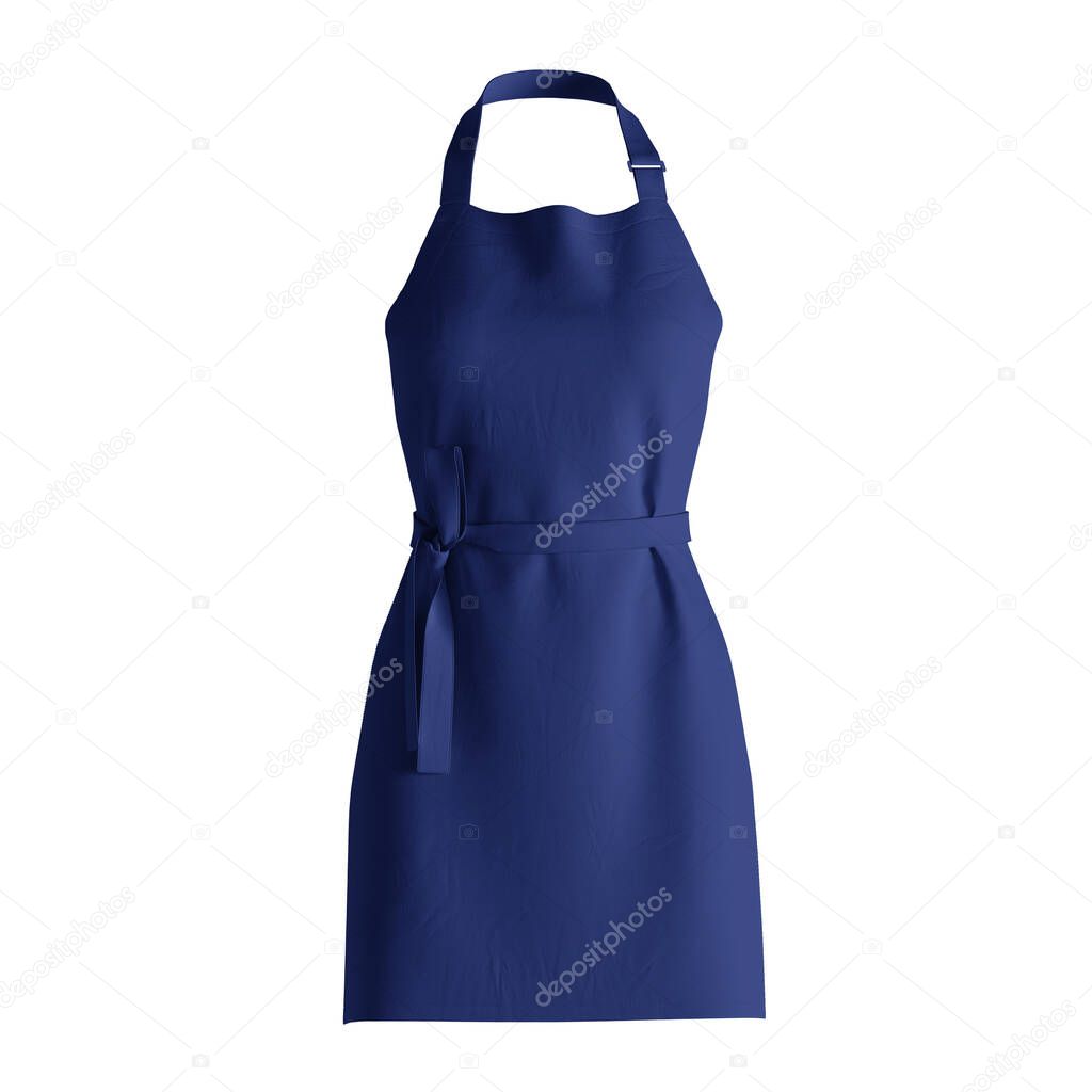 A blank Fresh Apron Mockup In Deep Ultramarine Color, to shows your designs as a graphic design professional.