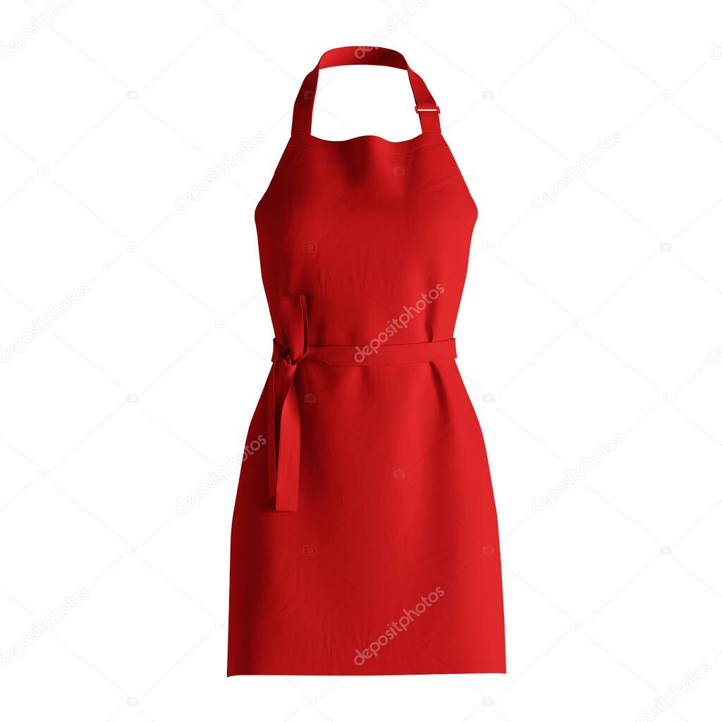 A blank Fresh Apron Mockup In Fiery Red Color, to shows your designs as a graphic design professional.