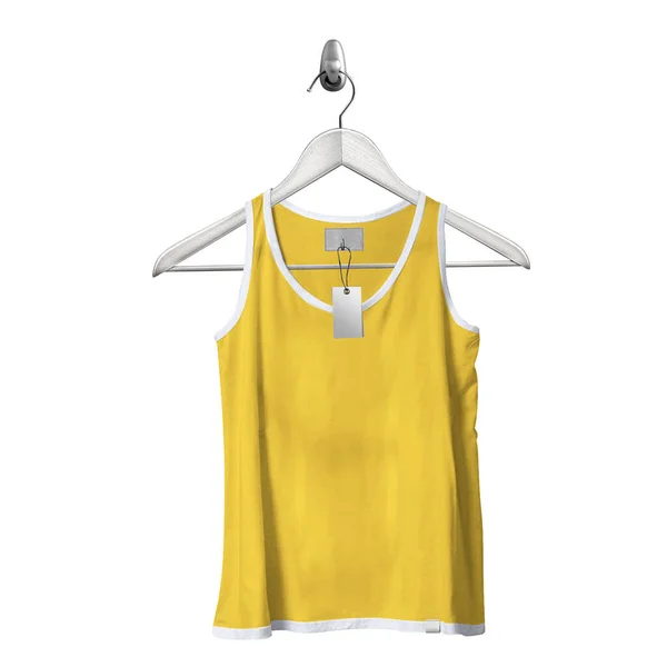 Use Front View Classical Tank Top Mockup Lemon Zest Color — Stock Photo, Image