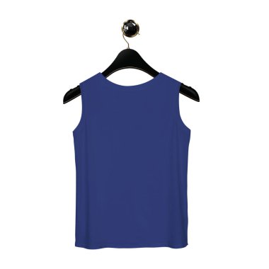 Use this Back View Fancy Tank Top Mockup In Deep Ultramarine Color With Hanger, to make your design products more lovely and valuable.