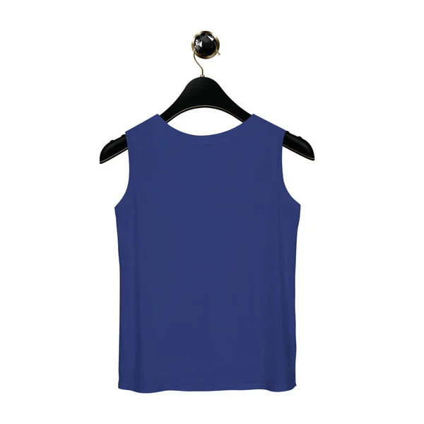 Use Back View Fancy Tank Top Mockup Deep Ultramarine Color — Stok fotoğraf