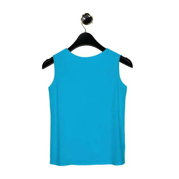 Use Back View Fancy Tank Top Mockup Blue Atoll Color — Stock Photo, Image